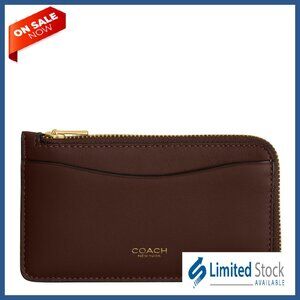 Small Zip Wallet with 5 Card Slots & Secure Pocket - Refined Leather